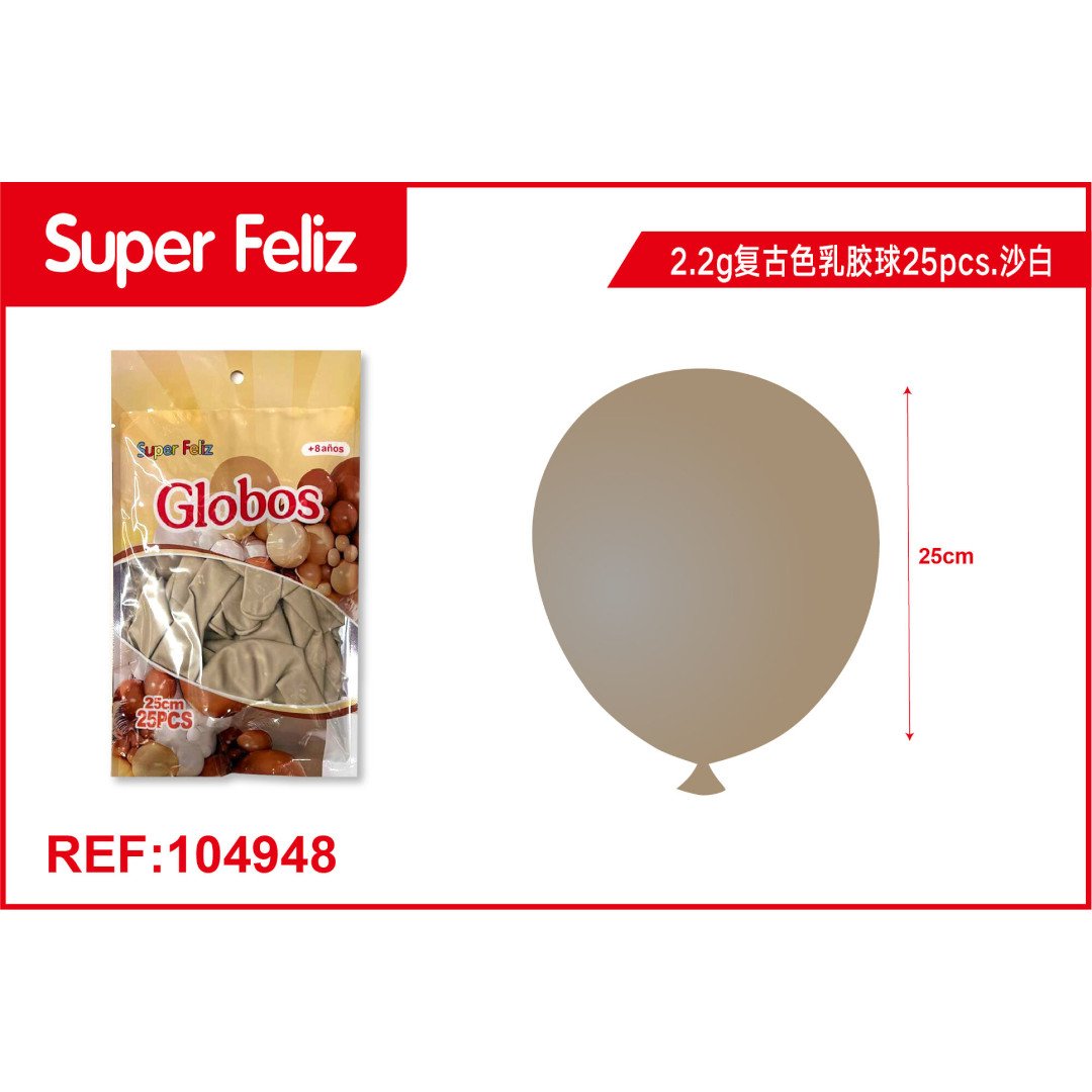 Globos de látex de colores retro blanco 25pcs